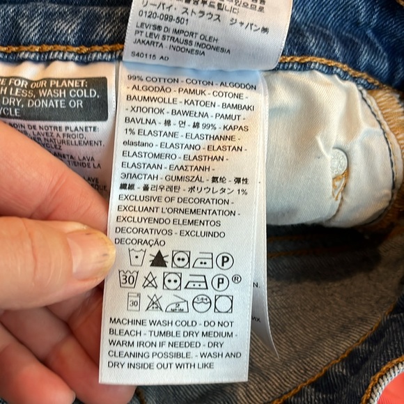 Levi’s Authentic 501 Denim Cut-offs Blue Jeans Shorts Button Fly Size 28 - Picture 10 of 11